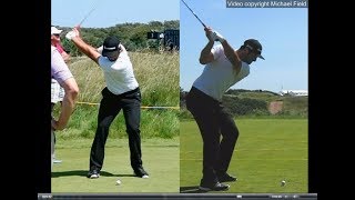 Jon Rahm golf swing  Long Iron faceon amp downtheline July 2017 [upl. by Garey173]