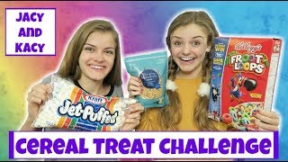 Cereal Treat Challenge  Jacy and Kacy [upl. by Nosdivad595]