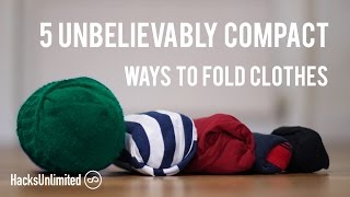 5 AMAZINGLY Compact Ways to Fold Clothes for Packing [upl. by Hirschfeld623]