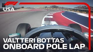 Valtteri Bottas Onboard Pole Lap  2019 United States Grand Prix  Pirelli [upl. by Ennaeed]