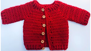 Kindness Day newborn baby crochet cardigan sweater 0 to 3 months for boys and girls 214 [upl. by Anyek]