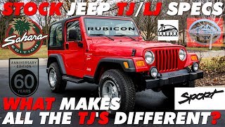 Jeep TJ Specs  What makes all the TJs Different [upl. by Rosemary]