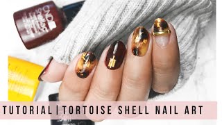 TUTORIAL  TORTOISE SHELL NAIL ART CND Shellac Gel Polish [upl. by Berky]