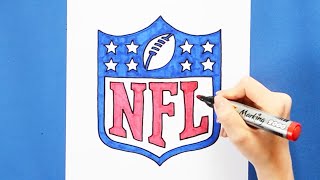 How to draw National Football League NFL Logo [upl. by Netsirk]