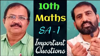 10th class Maths Important questions for SA1  Class 10 SA 1 important questions in Maths [upl. by Catharina]