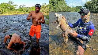 Dia de pesca y aventura hermoso rio cristalino iguanas y mojarras bajando por más de 40 km [upl. by Retsevel]