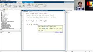 Solve First Order Ordinary Differential Equation in MATLAB using ode45 [upl. by Eremahs672]