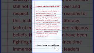 Essay On Women Empowerment [upl. by Davida]