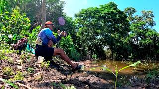 Pesca Y Cocina con anzuelo y lombrices recorriendo el rio [upl. by Apoor40]