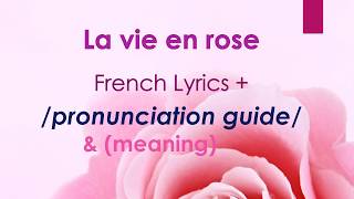 Easy Lyrics La vie en rose Edith Piaf [upl. by Torp]