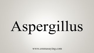 How To Say Aspergillus [upl. by Neelloj]