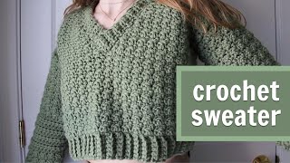 Simple Crochet Sweater Tutorial [upl. by Darwin481]