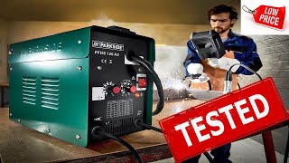 MIG MAG welding machine PARKSIDE PFDS 120 A2  Lidl aparat za zavarivanje sa punjenom zicom [upl. by Solrac]