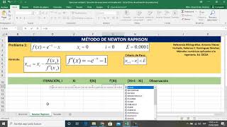 Método Newton Raphson usando Excel [upl. by Merkle]