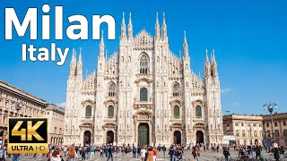 Milan Italy Walking Tour 4k Ultra HD 60fps – With Captions [upl. by Notseh735]