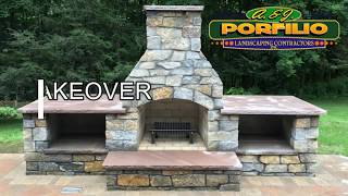 Backyard MakeOver  How we build a Fireplace Outdoor Kitchen Patio Steps and More [upl. by Ivzt196]