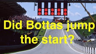 Race Start Analysis Austrian GP 2017 Did Valtteri Bottas Jump the Start [upl. by Billmyre]