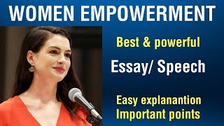 Women Empowerment speech in English  Speech on Women Empowerment  Essay Writing  Speech Writing [upl. by Arabele]