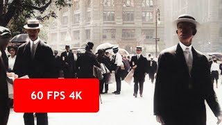 4k 60 fps A Trip Through New York City in 1911 [upl. by Byrann]