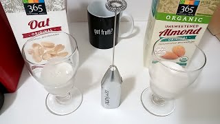 Oat Milk vs Almond Milk part 2 Frothing Test [upl. by Kciredor]