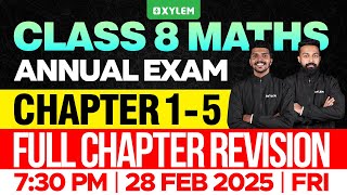 Class 8 Annual Exam  Maths  Chapter 15  Full Chapter Revision  Xylem Class 8 [upl. by Nnoryt582]