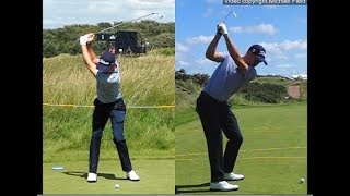 Justin Thomas golf swing  Long Iron faceon amp downtheline July 2017 [upl. by Larissa]