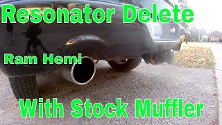 1318 Ram Hemi Resonator Delete With Stock Muffler Sound [upl. by Irabaj]