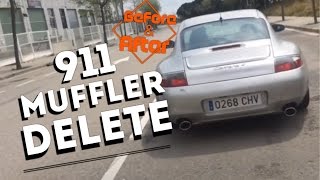 Bypass Muffler Delete before and after  Porsche 996 c4 911 [upl. by Odranreb]