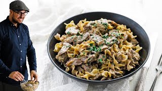 Easy Beef Stroganoff Recipe [upl. by Airdnua]