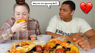 IGNORING MY BOYFRIEND PRANK SEAFOOD BOIL MUKBANG [upl. by Ellehcit344]