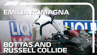 Bottas amp Russell Collide at Imola  2021 Emilia Romagna Grand Prix [upl. by Thin811]