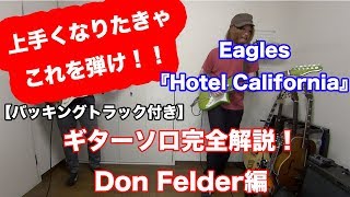 『ホテルカリフォルニア』ギターソロ完全解説！Don Felder編【ギターレッスン】 [upl. by Wettam]