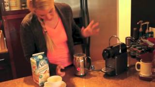 Nespresso Aeroccino Plus Frother Review Frothing Almond Milk [upl. by Roumell]